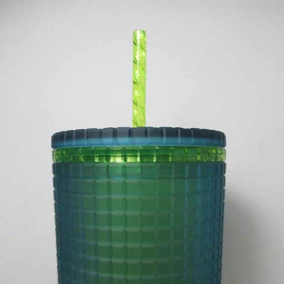 Genuine Starbucks 2022 Matte Mountain Dew Green Grid Tumbler 24oz Venti - Picture 5 of 6